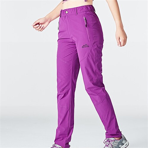 

Dame Trekkingbukser Udendørs Regulær Bærbar Åndbart Blød Anti-riv Bukser Underdele Elastisk Talje Sort Lilla Spandex Fiskeri Camping / Vandring / Grotteudforskning Rejse M L XL XXL XXXL