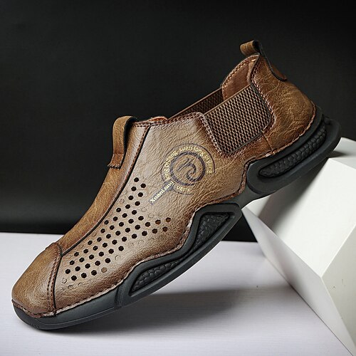 

Homme Mocassins et Slip On Chaussures de confort Grandes Tailles Décontractées Extérieur du quotidien Marche Cuir Noir Kaki Gris Eté