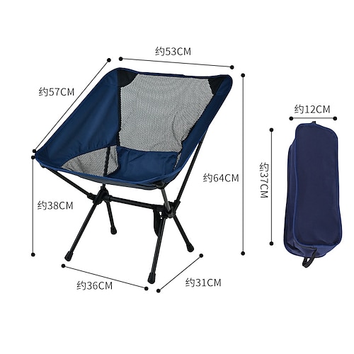 

silla de camping Portátil Transpirable Plegable Duradero Aleación de aluminio Oxford para 1 Persona Playa Cámping Camping / Senderismo / Espeleología Viaje Primavera Otoño Negro Blanco Azul Marino