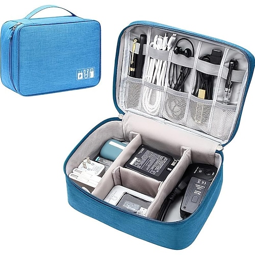 

Electronics Organizer, Travel Universal Cable Organizer Bag, Waterproof Electronics Accessories Storage Cases,Charger, Phone, USB, SD Card, Hard Drives, Power Bank, Cords 9.457.093.94Inch