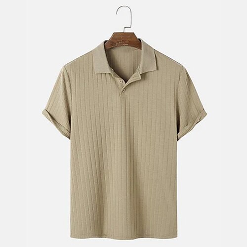 

Per uomo POLO Camicia da golf Golf Informale Per eventi Classico Manica corta Di tendenza Essenziale Liscio Pulsante Estate Standard Kaki POLO