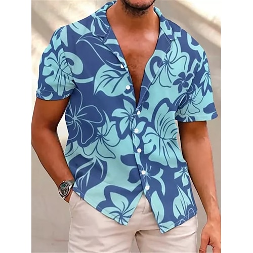 

Herren Hemd Hawaiihemd Sommerhemd Blumen Kokosnussbaum Grafik-Drucke Kubanisches Halsband Königsblau Blau Grün Grau Casual Festtage Kurzarm Button-Down Bedruckt Bekleidung Sport Modisch Strassenmode