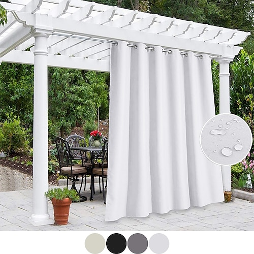 

Rideau extérieur imperméable à l'eau, rideaux de ferme coulissants, rideaux de pergola, oeillet pour gazebo, balcon, porche, fête, hôtel, 1 panneau