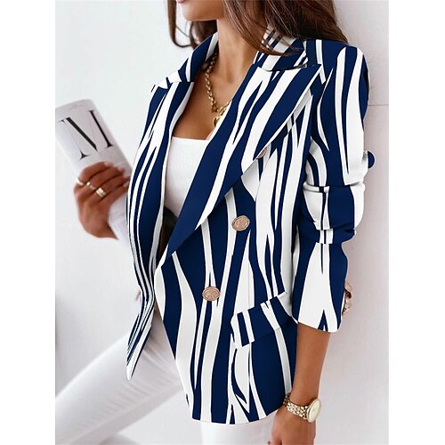 

Per donna Giacca Ufficio Da tutti i giorni Da mare Primavera Autunno Standard Cappotto Standard Tenere al caldo Antivento Traspirante Moda Moderno Da cerimonia Giacca Manica lunga Floreale Color Block