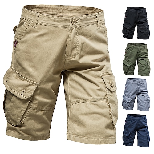 

Herre kinesisk Arbejdsbukser Sommer shorts Faldskærmsbukser Casual shorts Lomme Multi lomme Højdestigning Ensfarvet Påførelig Udendørs Knælængde udendørs Afslappet Klassisk Chino Sort militærgrøn Høj