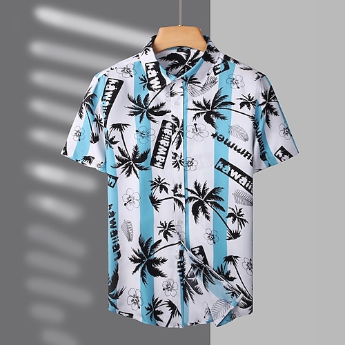 

Per uomo Camicia Maglietta informale Pop art Colletto classico Blu Informale Giornaliero Manica corta Abbigliamento Hawaiano Informale