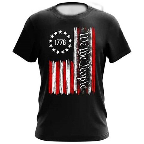 

Herre T-shirt T-Shirts Grafisk Nationalflag Rund hals Tøj 3D-udskrivning udendørs Afslappet Kortærmet Trykt mønster Mode Designer Årgang