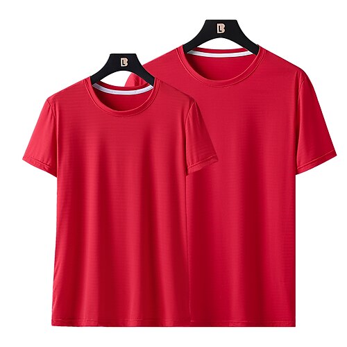 

Herre Trekking T-shirt Kortærmet Rund hals T-shirt Udendørs Ultra Lys (Ul) Åndbart Svedreducerende Bekvem Nylon Spandex Mørkegrå Marine Sort Fiskeri Klatring Strand