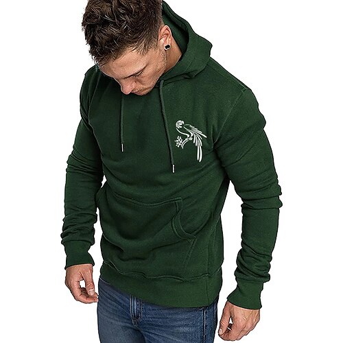 

Homme Sweat à capuche Noir Blanche Jaune Vin Vert Véronèse Capuche Oiseau Sport Loisir Des sports Vêtement de rue Estampage à chaud basique Design Décontractées Hiver Vêtement Tenue Pulls Capuche