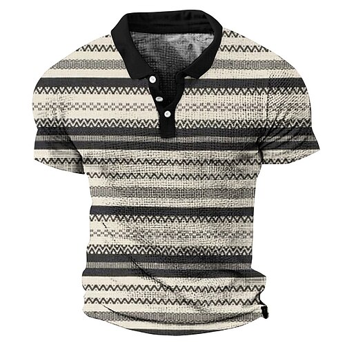 

Per uomo POLO Camicia da golf Golf A strisce Stampe astratte Geometria Collo ripiegabile Rosa Cachi Esterno Strada Manica corta Stampa Abbigliamento Di tendenza Originale Informale Traspirante