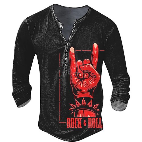 

Per uomo Camicia Henley Magliette Pop art braccia Henley Abbigliamento Stampa 3D Esterno Informale Manica lunga Bottone giù Stampa Di tendenza Originale Comodo