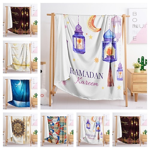 

ramadan musulman imprimé flanelle couverture couverture couverture cristal couverture midi couverture de couchage adapté pour chambre canapé bureau garçons et filles cadeau