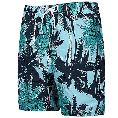 

Herre Surf shorts Badeshorts Strandshorts Lomme Snørelukning Elastisk Talje Planter Grafiske tryk Hurtigtørrende udendørs Ferie I-byen-tøj Hawaiiansk Boheme Sort Blå