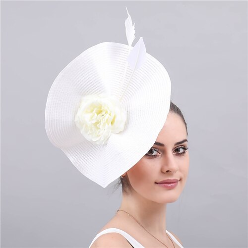 

Fascinators Hebra Boda El derby de Kentucky dama Nupcial Con Pluma Flor Celada Sombreros