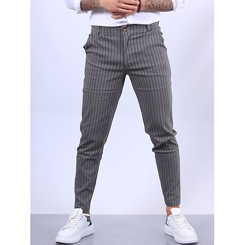 

Per uomo Pantaloni Chino Pantaloni chino Pantaloni eleganti scozzesi Tasche A quadri Comfort Traspirante Esterno Giornaliero Per uscire Misto cotone Di tendenza Streetwear Blu scuro Grigio