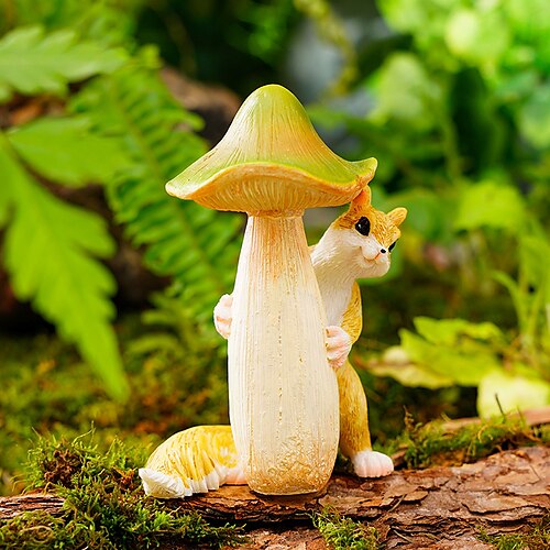 

eichhörnchen pilz harz garten tier ornamente mikro landschaft dekoration harz handwerk 1 stück