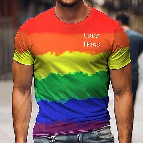 

Per uomo maglietta Magliette Pop art Arcobaleno Girocollo Abbigliamento Stampa 3D Esterno Informale Manica corta Stampa Vintage Di tendenza Originale