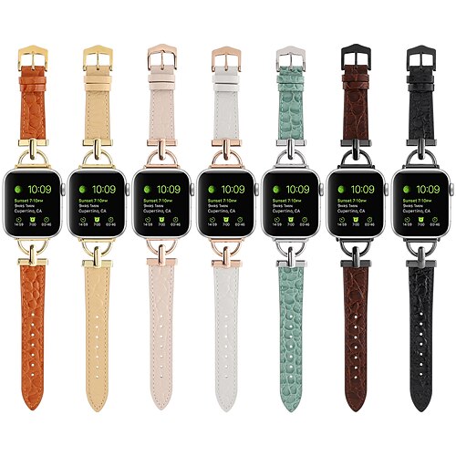 

Compatible with Apple Watch band 38mm 40mm 41mm 42mm 44mm 45mm 49mm Metal Clasp Luxury Genuine Leather Strap Replacement Wristband for iwatch Series Ultra 8 7 6 5 4 3 2 1 SE