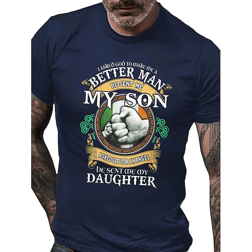 

Herre T-shirt Grafiske T-shirts Cool skjorte Bogstaver Grafiske tryk Familie Rund hals Varm Stempling Gade Ferierejse Kort Ærme Trykt mønster Tøj Designer Basale Moderne Moderne