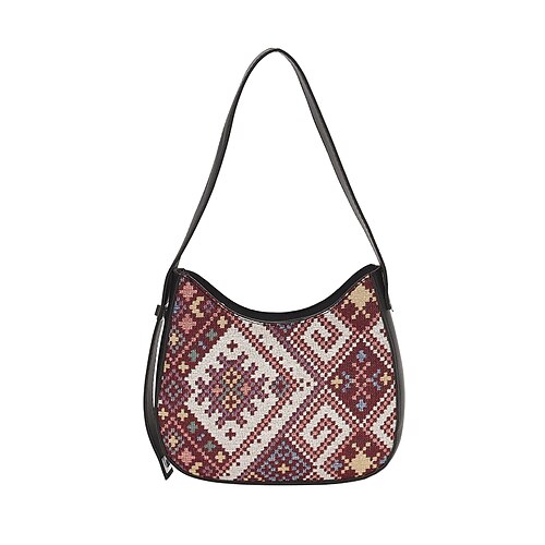 

Per donna Borsa a tracolla Borsa Hobo Paglia Giornaliero Cerniera Massima capacità Fantasia geometrica Nero Rosa Blu