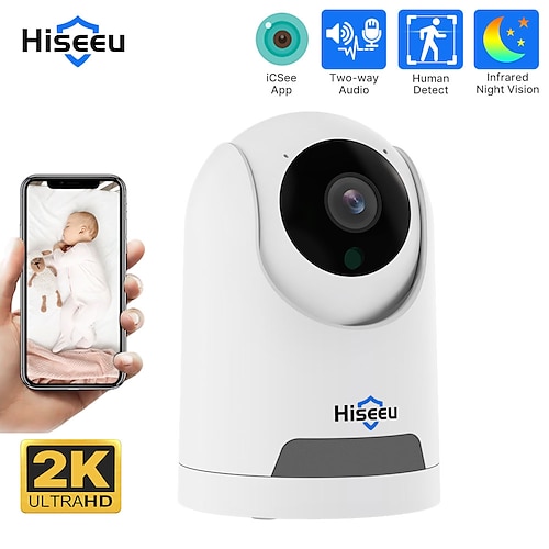 

Hiseeu 2K 4MP PTZ IP Camera WIFI Wireless Smart Home Security Surveillance Camera Two-way Audio Baby Pet Monitor Video Record