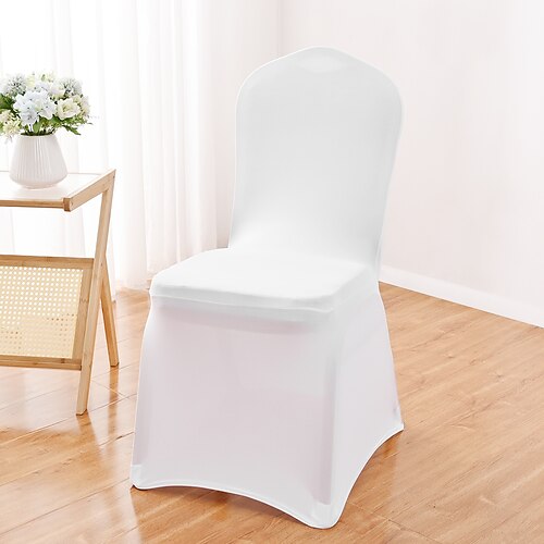 

White Wedding Chair Covers Patio Chair Cover Outdoor Stretch Slipcovers Chair Protector for Wedding, Holidays, Banquet, Party, Celebration 1 PCS