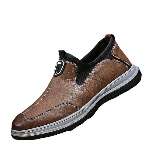 

Per uomo Mocassini e Slip-Ons Scarpe comfort Informale Formale Esterno Giornaliero Footing PU Traspirante Marrone scuro Nero Primavera Autunno