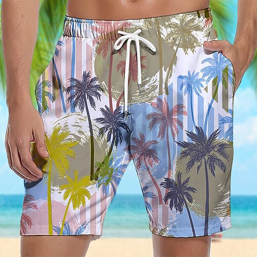 

Per uomo Boxer da surf Pantaloncini da mare Boxer da mare Pantaloncini estivi Pantaloncini da spiaggia A cordoncino con fodera in rete Vita elastica Albero di cocco Stampe astratte Asciugatura rapida