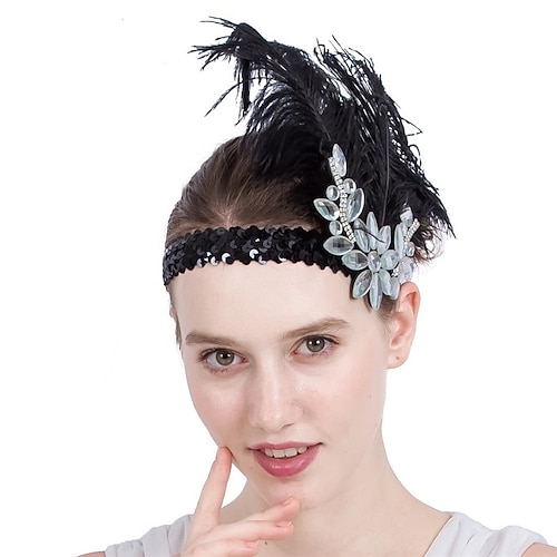 

fascinators Kunstig Fjer Kentucky Derby Hesteløp dame Retro Rød Med Rhinsten Fjær Hodeplagg Hodeplagg