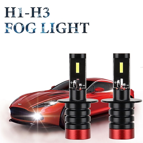 

2 stk h1 h3 led lampe bil tågelygter kørelys auto led pærer bil forlygte bil tilbehør tofarvet