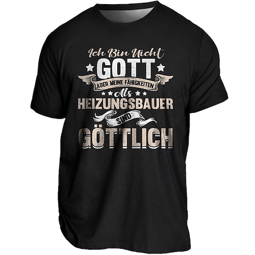 

Herre T-shirt T-Shirts Grafisk slogan Rund hals Tøj 3D-udskrivning udendørs Afslappet Kortærmet Trykt mønster Årgang Mode Designer