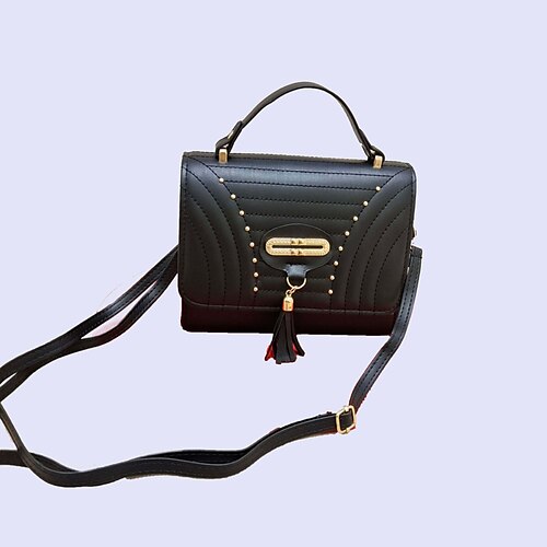 

Dame Håndtaske Crossbody taske PU Læder Daglig Holdbar Sort Hvid Lyserød