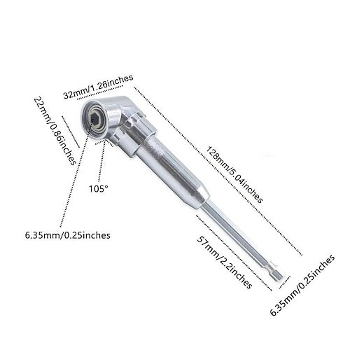  105 Degree Angle Head Electric Corner Turner, Electric Screwdriver Hardware Tool Accessories, Corner Electric Device, Elbow Universal Flexible Shaft Corner Screwdriver