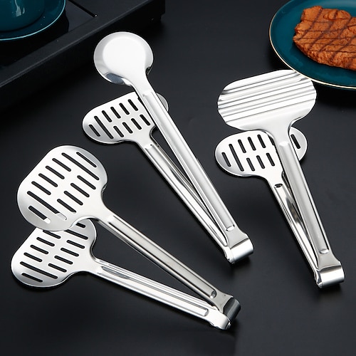 Stainless Steel Turner Tongs Kitchen Double Spatula Bread and Burger Tongs  for Cooking Food-Barbecue Clamp Buffet Pliers 2023 - $7.99