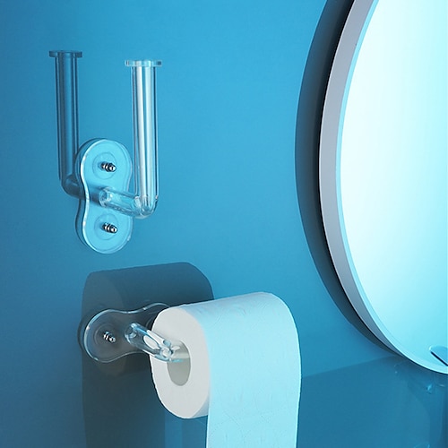 

akryl toiletpapir holder papirserviet stativ vægmonteret badeværelse køkkenrulle holder papir tissue rack krog moderne