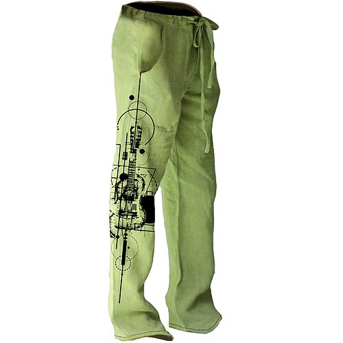

Per uomo Pantaloni Pantaloni estivi Pantaloni da spiaggia A cordoncino Vita elastica Gamba dritta Stampe astratte Strumento musicale Comfort Informale Giornaliero Per eventi Streetwear Hawaiano Verde