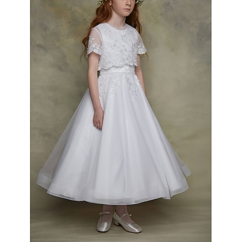 

Da principessa Alla caviglia Abito da damigella d'onore bambina Prima comunione Bambine Abito da ballo carino Raso con Fiocco (fiocchi) Elegante Tutù Misura 3-16 anni