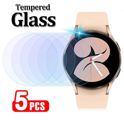 

5 Stücke Beobachten Displayschutzfolie Kompatibel mit Samsung 5 Pro 45mm Watch 5 40/44mm Uhr 4 40mm HD klar 9H Härtegrad Hartglas Uhren Zubehör