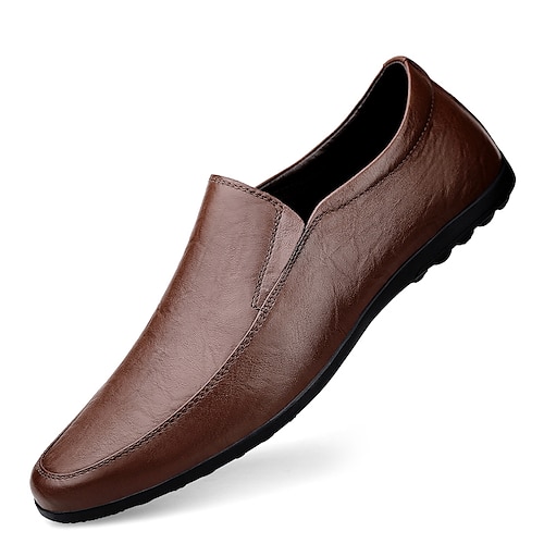 

Hombre Unisexo Zapatos de taco bajo y Slip-On Mocasines de Confort Negocios Casual Diario Oficina y carrera Cuero Morrón Oscuro Rojo marrón Negro Primavera Otoño