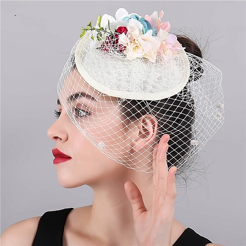 

fascinators polyester Bryllup Kentucky Derby dame Bryllup Med Blomster Tyll Hodeplagg Hodeplagg