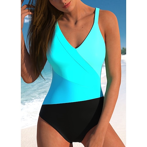 

Maillots de Bain Une pièce Maillot de bain Femme Séchage rapide Bloc de couleur Normal Body Maillots de bain Sportif Tenues de plage Eté