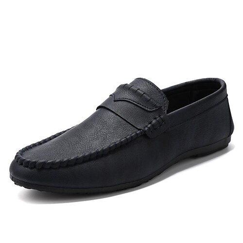 

Herren Loafer Slip On Mokkasin Komfort Schuhe Brautkleider schlicht Outdoor Täglich Kunstleder Atmungsaktiv Schwarz Blau Frühling