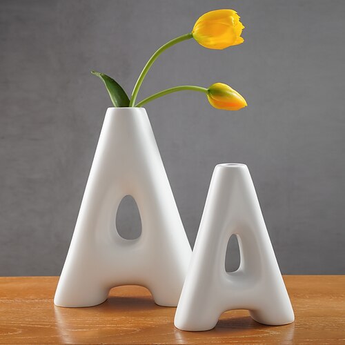 

Nordic Style Letter Resin Vases Dry Flower Containers Living Room And Home Decoration Ornaments Gifts 1PC