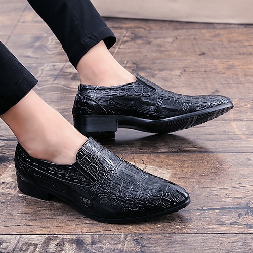 

Herren Loafer Slip On Geschäftlich Täglich Büro Karriere Wanderschuhe Kunststoff Körpergröße erhöhen Schwarz Frühling Herbst