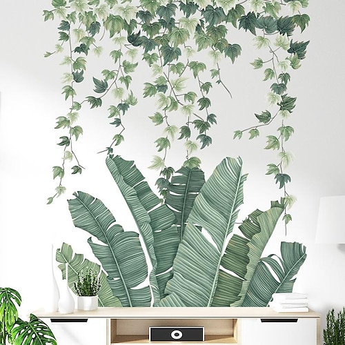 

Wall Stickers Banana Leaf Vine Leaves Nordic Ins Small Fresh Living Room Bedroom Warm Background Wall Decoration 7090Cm