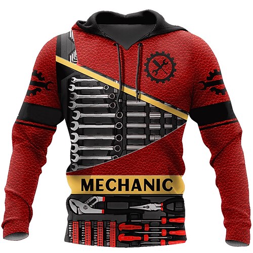 

Homens Moletom com capuz Vermelho Com Capuz Estampas Abstratas Imprimir Diário Esportes Impressão 3D Básico Roupa de rua Designer Primavera Outono Roupa Tool Moletons Moletons