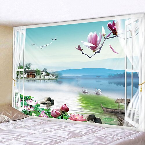 

River Hanging Tapestry Wall Art Large Tapestry Mural Decor Photograph Backdrop Blanket Curtain Home Bedroom Living Room Decoration