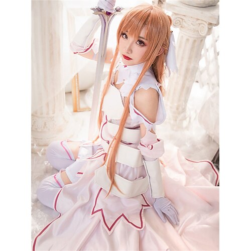 

Inspirado por Sword Art Online Yuuki asuna Animé Disfraces de cosplay Japonés Trajes De Cosplay Disfraz Para Mujer