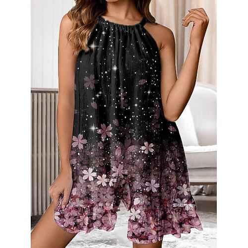 

Per donna Plus Size loungewear Camicia da notte Vestiti Fiore decorativo Informale Comoda Dolce Interni Giornaliero Da mare Poliestere Traspirante All'americana Senza maniche Estate Primavera Nero