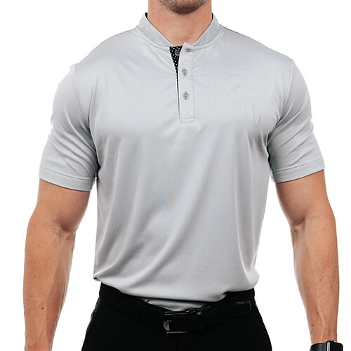 

Per uomo POLO Camicia da golf Golf Informale Per eventi Colletto alla coreana colletto da baseball Manica corta Di tendenza Essenziale Liscio Pulsante Estate Standard Blu cielo chiaro Nero Bianco